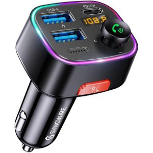 TodyJeyHo Adaptateur Bluetooth pour voiture, Transmetteur FM Bluetooth 5.0, Récepteur audio Chargeur voiture Lecteur MP3, Écran LED Appel mains libres, Interrupteur lumineux, Son basses HiFi, Charge rapide