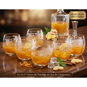 Set de 6 Verres de Prestige Verres à Jus, Cocktails et Haut de Gamme