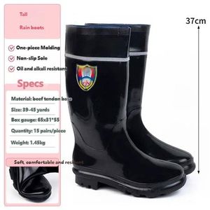 GALUIN Bottes de pluie unisexes élégantes au-dessus du genou, semelle en PVC imperméable et antidérapante, noir.