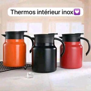 Bouteille isotherme à double couche, tasse à café ou à thé, thermos de bureau, bouilloire d'eau chaude, gobelet isolé (Taille : 680 ml)