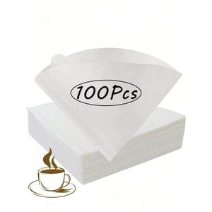 100Pcs V60, Cone Shaped Filters Easy To Use Upgraded Design Size V02, V-Shaped Cup Uses Paper Hand