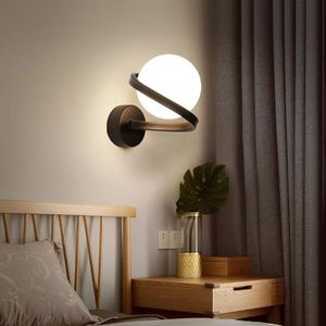 Lampe murale en verre LED, lampe murale de chevet pour chambre à coucher, éclairage de couloir