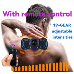  Coussin de massage EMS sans fil - Mini masseur rechargeable (8 niveaux, 19 modes) pour cou, épaules et dos