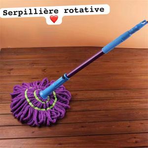 Sd Balai à franges à torsion automatique, serpillère en microfibre, serpillère rotative proprement, poignée rétractable en acier inoxydable