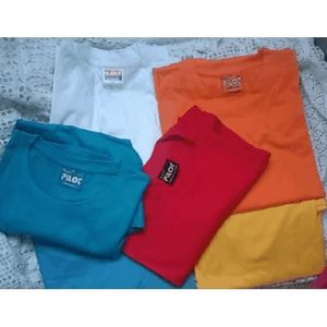 Pack De 5 T-Shirt Couleur Unique Première Qualité 100% Coton