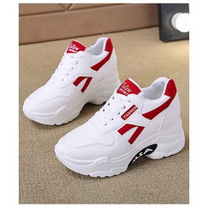 Chaussures Rehaussantes Femme Blanc Rouge – Baskets Décontractées avec Pointures Confortables – Mode Tendance