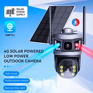 Caméra de Surveillance Solaire 4G Extérieure - Full HD - Vision Nocturne Couleur - Alarme Intégrée - App V380 Pro