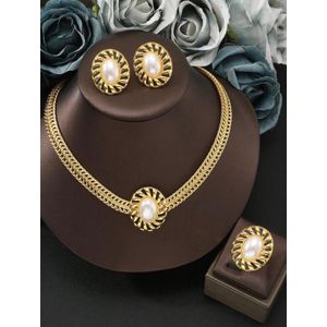 Ensemble collier en or plaqué 18 carats