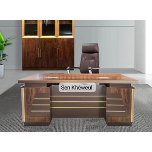 Table de Bureau Premium 1m40 – Très Longue – Avec 3 Tiroirs et 1 Porte – Design Moderne et Élégant - Grande Table de Bureau 1m40 – Luxe et Rangement – 3 Tiroirs Spacieux + 1 Porte – Finition Haut de Gamme