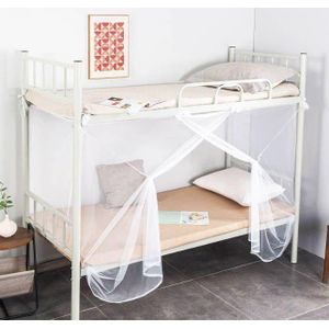 Grande Moustiquaire Carrée en Maille Fine pour Lit Simple avec Ouverture à une Porte et Attache Décorative pour Maison, Chambre, Camping, Voyage