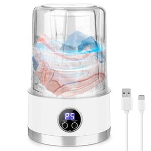 TodyJeyHo Machine à laver pour sous-vêtements, mini machine à laver portable rechargeable avec 3000mah, nettoyage en profondeur compact pour sous-vêtements, vêtements de bébé, légère pour appartement, dortoir, hôtel, camping-car, voyage et camping