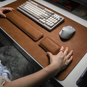 Pu Tapis souris de bureau gaming en cuir