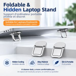 Support pliable pour ordinateur portable en aluminium, support réglable et portable pour bureau