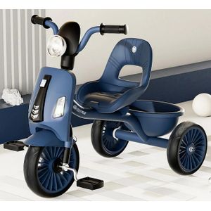 Tricycle Enfant avec Son et Lumière – Vélo Tricycle Bébé 1 à 4 Ans – Tricycle Stable Garçon & Fille – Musique Intégrée, Éclairage LED, Confort et Sécurité