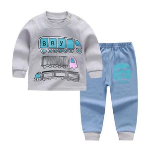 Ensemble de vêtements pour garçons de 0 à 3 ans, 2 pièces, sweat-shirt à manches longues, pantalon, et tenue de bande dessinée
