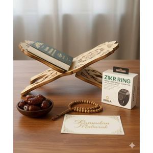 Pack Spirituel Ramadan : support en Bois, Zikr Ring & Accessoires de Prière qualité supérieure