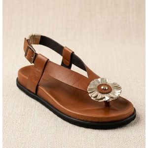 Sandale Padam  en cuir marron