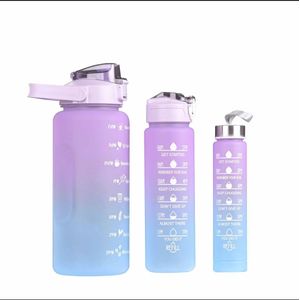 Ensemble de 3 bouteilles d'eau de sport motivantes