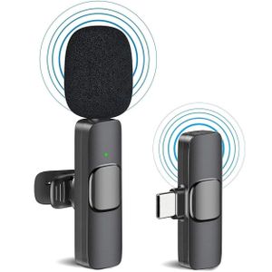 White Label Microphone Lavalier Sans Fil USB C - Noir