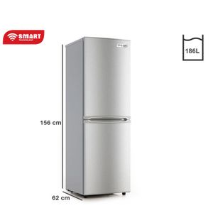 SMART TECHNOLOGY Réfrigérateur Combiné 186 Litres - Gris -STCB-277H- Garantie 12 Mois - Classe A+