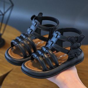 Sandales pour enfants filles, sandale romaine été pour enfants avec talons plats et doux