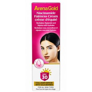 ArenaGold Crème Éclaircissante à la Niacinamide - Avec Sérum de Collagène et Baies de Goji - SPF 30