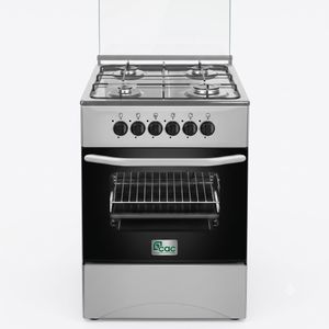 Cac Cuisinière à Gaz 4 Feux - 50x50 - Inox - Gris - Full Option - CAC50F- Garantie 12 Mois