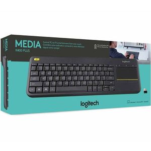 Logitech Clavier sans fil AZERTY avec Contrôle Média et Pavé Tactile - K400 Plus