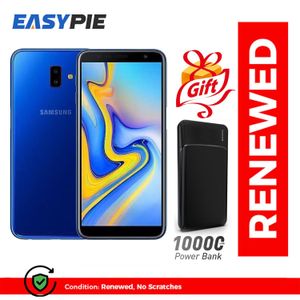 Renewed SAMSUNG J6+ 32GB Blue 6.0" 3+32G 13MP+5MP 3300mAh With Free EasyPie 10000mAh 22.5W Power Bank