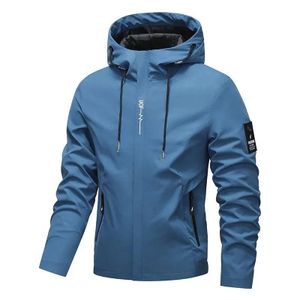 Veste décontractée à capuche pour homme - Printemps - Bleu