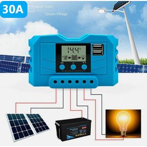 Régulateur Intelligent 30A 2USB PWM Contrôleur de Charge Solaire