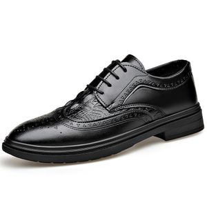 GLARPEBIE Chaussures En Cuir Pour Hommes Chaussures Formelles Pour Hommes Chaussures à enfiler à pampilles pour hommes chaussures formelles - Noir