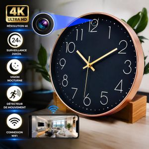 Horloge Murale Caméra Espion 4K Ultra HD – Wifi, Vision Nocturne & Détection de Mouvement - Caméra cachée ultra discret 