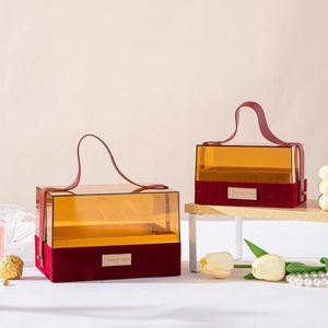 Coffret cadeaux rouge et blanc, grande boîte cadeaux, boîte rangement.