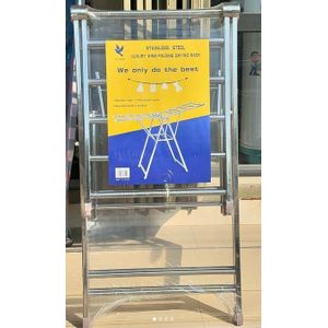 Séche linge rétendoir pliable ailes latérales étendoir à linge en acier inoxydable 120 cm x 60 cm x 90 cm