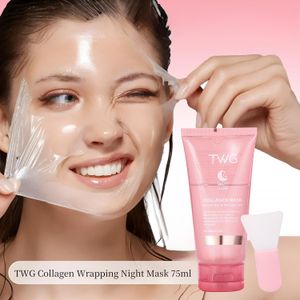 Masque de Nuit au Collagène TWG (75ml) – Soin Peel-Off Hydratant, Raffermissant et Anti-Âge pour un Teint Éclatant au Réveil