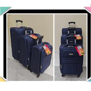 Lot de 3 Valises  de classe en Simili Cuir  – Design Élégant et Raffiné (Cabine, Moyenne 20kg , Grande 23kg)
