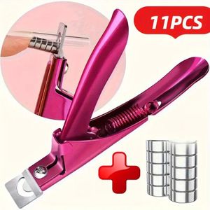 Ensemble de Coupe-ongles Professionnel de 11 Pièces - Coupe-ongles de Faux Ongles en Acier Inoxydable en Forme de U avec Lames Aiguës et Poignée Ergonomique