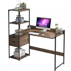 Table De Bureau - Table D'études avec Étagères de rangement et tiroirs