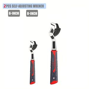 Clé à Molette Multifonction Réglable 6"+8", Lot De 2 Clés à Tuyau, Outil à Main Pour Réparations Automobiles, Vélos Et Plomberie