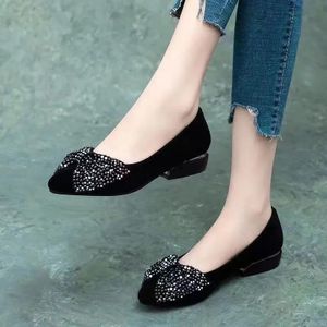 GLARPEBIE Chaussures plates confortables pour femmes, décontractées, à bout rond - Noir