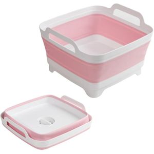 TodyJeyHo Seau Pliable, Seau de Lavage, Bassin de Lavage Pliable, Bassine à Vaisselle Pliable, Bassin Pliable, Évier Pliable Multiusage Économiquement Espace, Évier de Camping Pliable de 9L, Bassin d'Évier de Cuisine (Rose)
