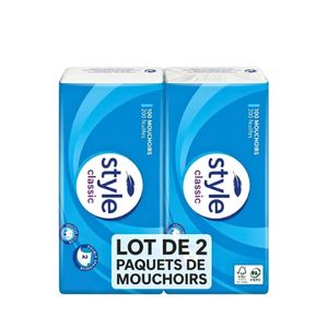 Style Lot de 2 Paquets de Mouchoirs x 100 - 2 plis