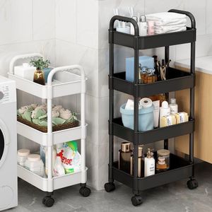 chariots de rangement polyvalents à roulettes, idéaux pour organiser divers espaces comme la cuisine, la salle de bain ou la buanderie