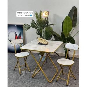 Table tête a tête plus deux chaise