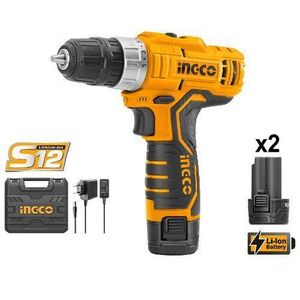 Ingco Perceuse Visseuse Sans Fil 12V Li-Ion 2 Batteries - Compacte