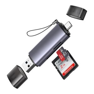 TodyJeyHo Lecteur de cartes USB SD, adaptateur de lecteur de cartes mémoire SD, Type-C 3.0+USB 3.0, pour SD/Micro SD/UHS-I/SDXC/SDHC/TF, compatible avec téléphone Android, ordinateur portable, smartphone