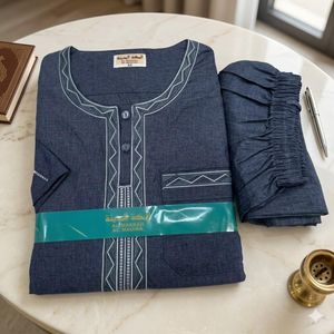 Ensemble Tunique et Pantalon pour Homme – Style Traditionnel Élégant gris