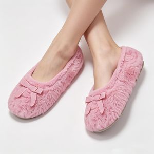 Pantoufles Ballerines Luxueuses en Fourrure Synthétique - Confort Moelleux - Rose Pastel - Venant de Londres 