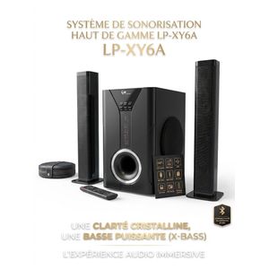 LP 2.1 Channel Soundbar with Subwoofer, Bluetooth 5.3 TV Sound Bar, Home Theater Speaker for TV, HDMI ARC/Optical/USB, Remote Control